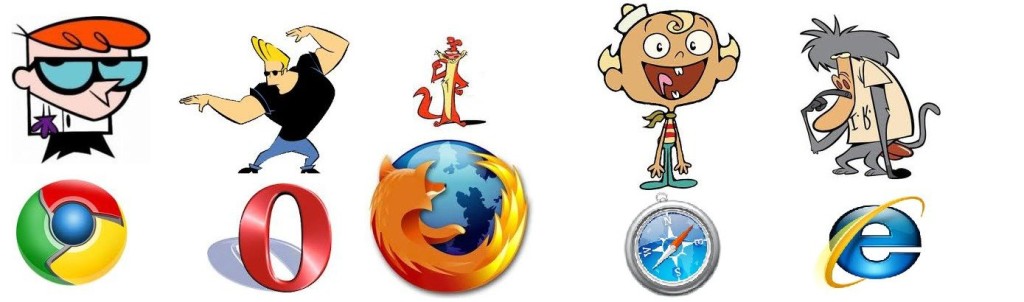 If a cartoon character had to represent each browser - ie would be a brain dead monkey